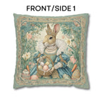 Victorian Easter Princess Bunny Pillow Cover: William Morris Inspired Whimsical Spring Decor