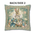 Victorian Easter Princess Bunny Pillow Cover: William Morris Inspired Whimsical Spring Decor