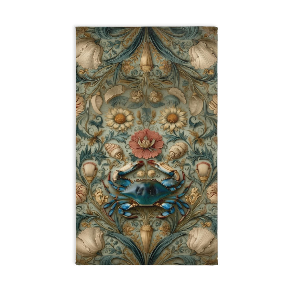 Blue Crab Hand Towel: Chesapeake Bay Coastal Design (Kitchen or Bath)