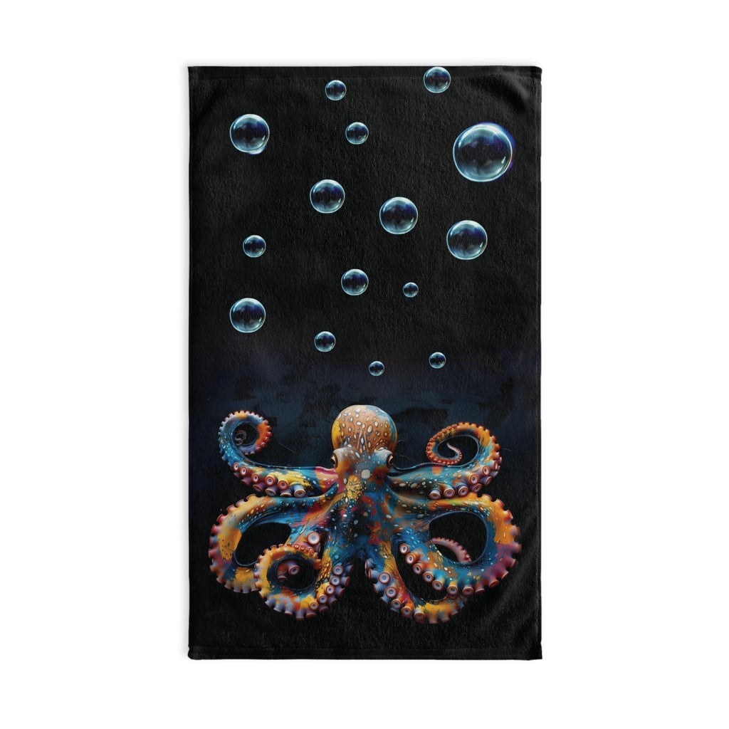 Vibrant Octopus Hand Towel: Marine Life Accent for Coastal Beach House Decor