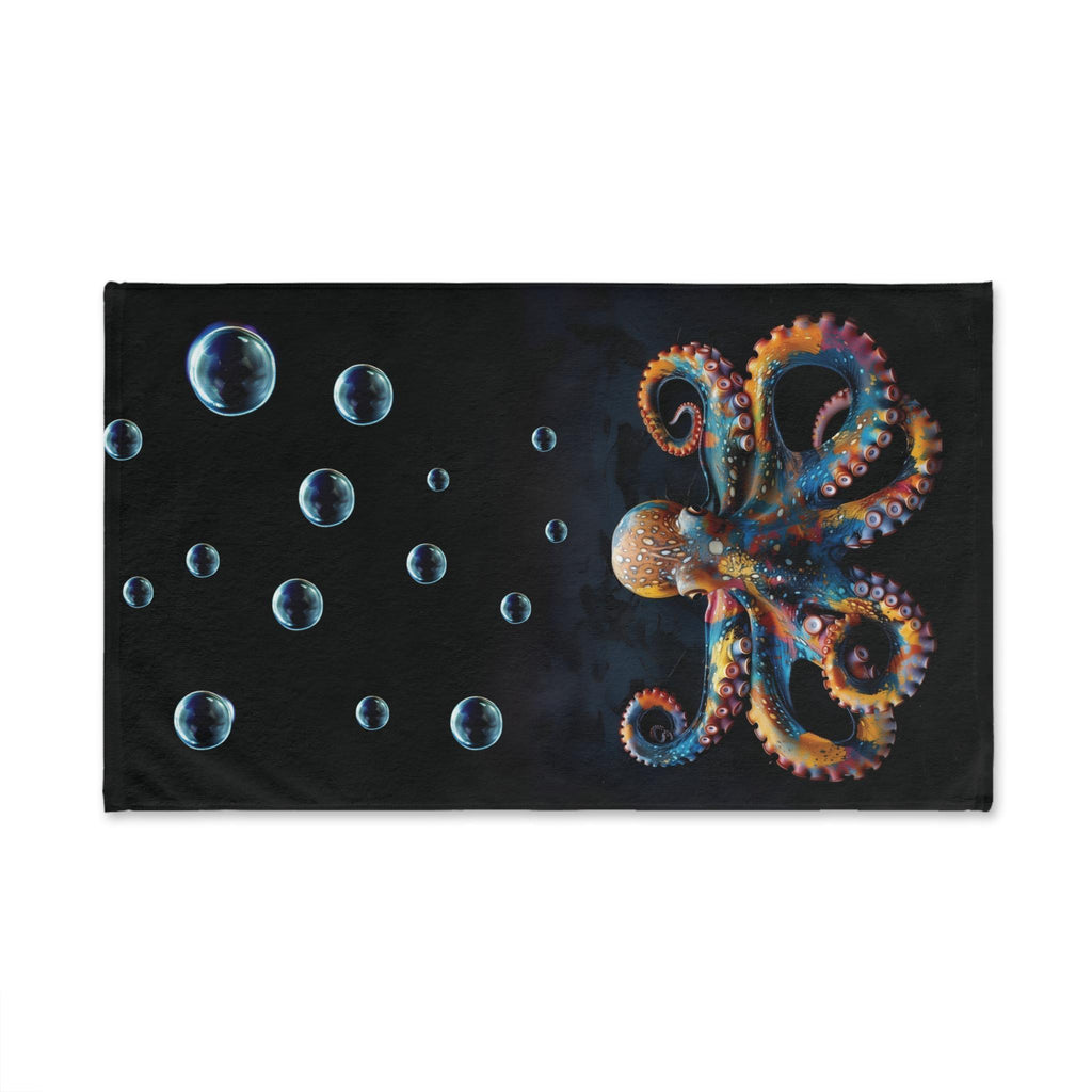 Vibrant Octopus Hand Towel: Marine Life Accent for Coastal Beach House Decor