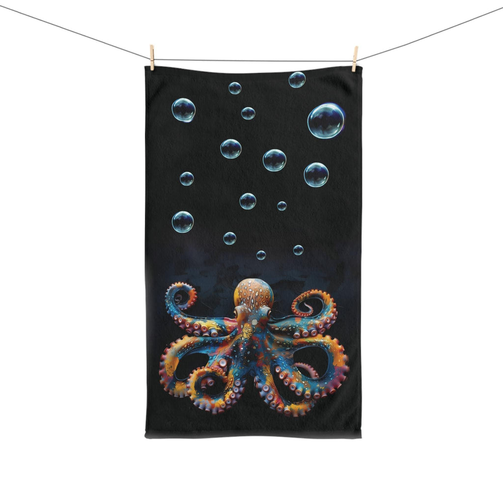 Vibrant Octopus Hand Towel: Marine Life Accent for Coastal Beach House Decor