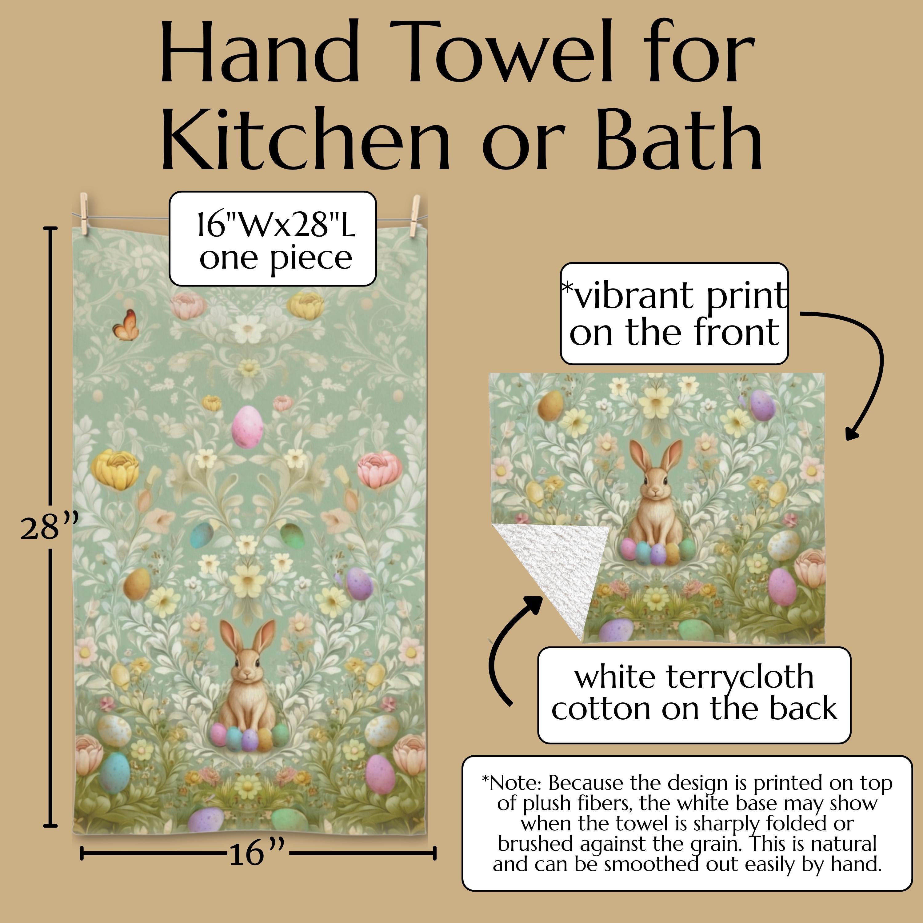 Vintage Inspired Easter Hand Towel: William Morris Style Botanical Art