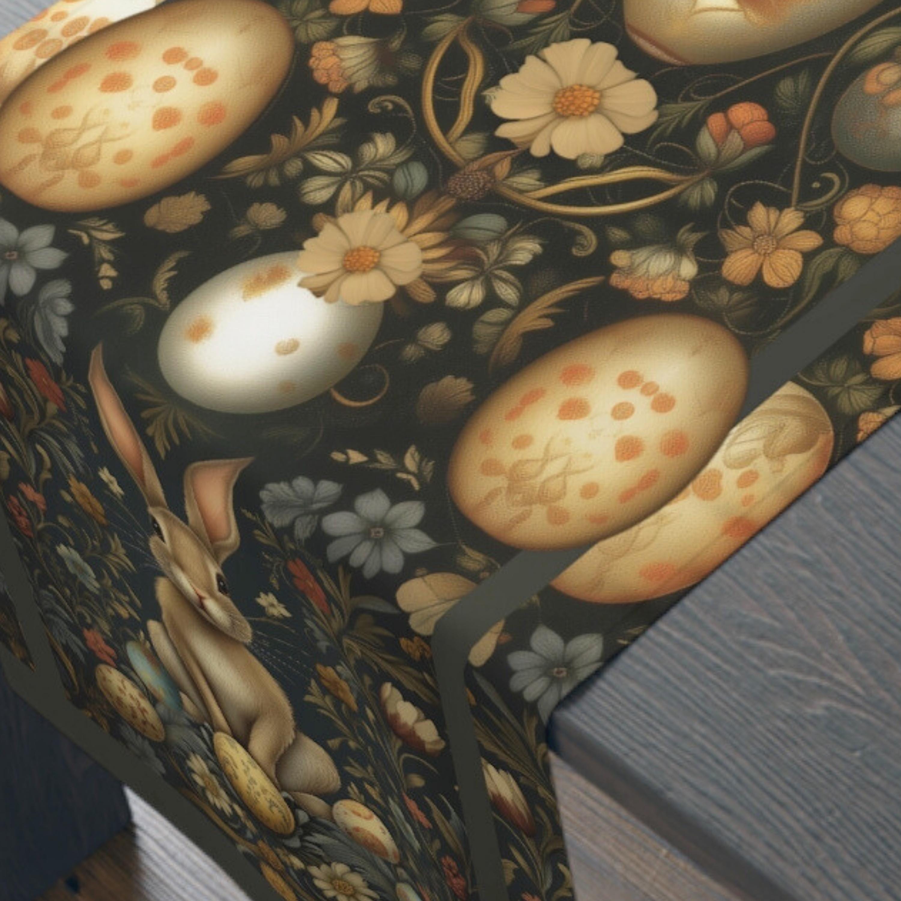 Midnight Easter Table Runner: William Morris Dark Cottagecore Botanicals