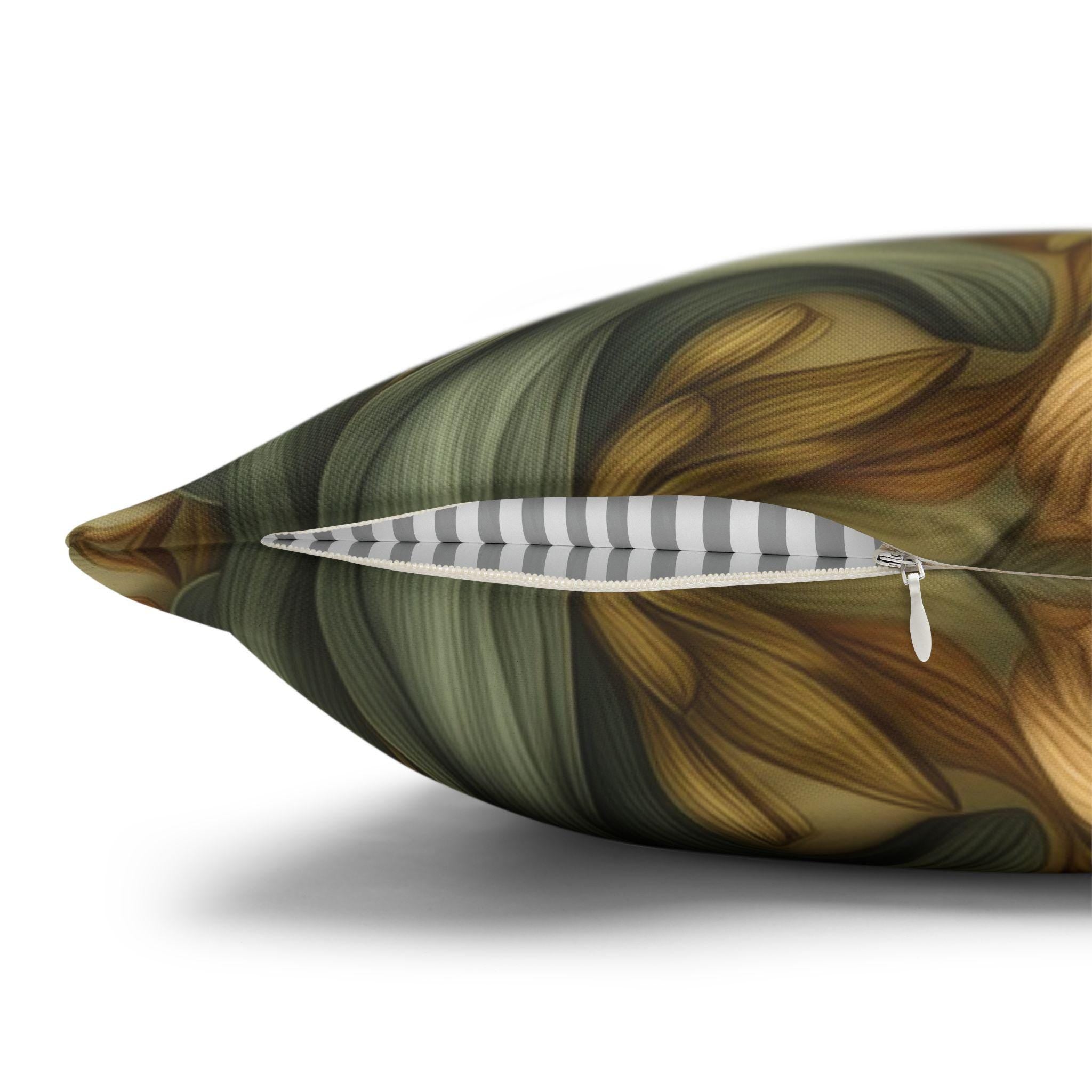 Botanical Bird Pillow Cover: William Morris Inspired Saddle-Billed Stork in Wetland