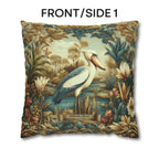 Shoebill Stork Pillow Cover: William Morris Botanical Marsh Bird Decor