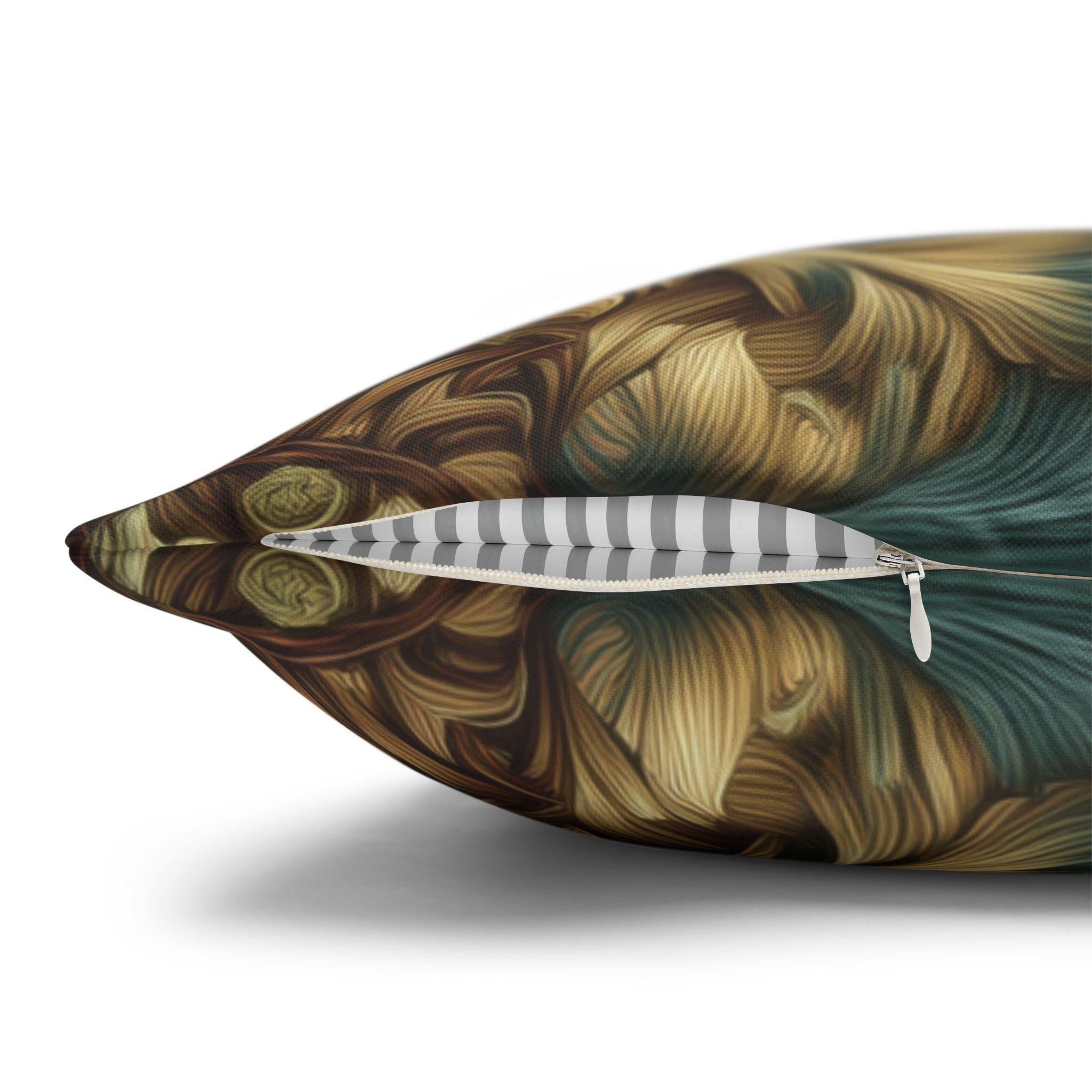 Shoebill Stork Pillow Cover: William Morris Botanical Marsh Bird Decor