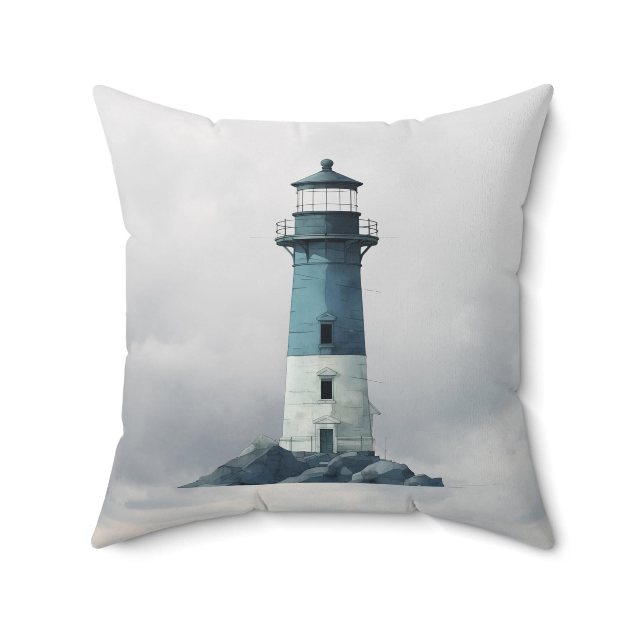 Rustic Nautical Lighthouse Throw Pillow - Vintage Style Cushion for Coastal Home Decor