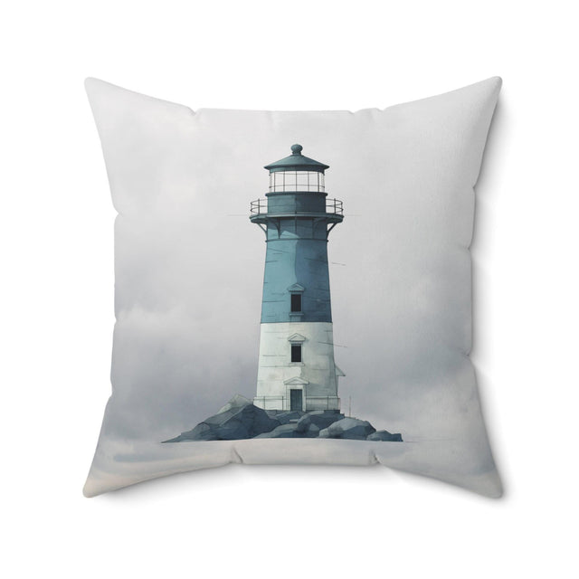 Rustic Nautical Lighthouse Throw Pillow - Vintage Style Cushion for Coastal Home Decor