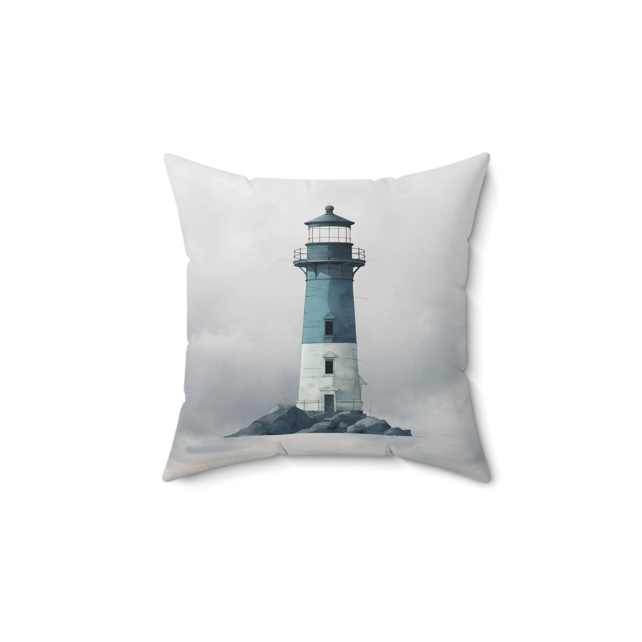 Rustic Nautical Lighthouse Throw Pillow - Vintage Style Cushion for Coastal Home Decor