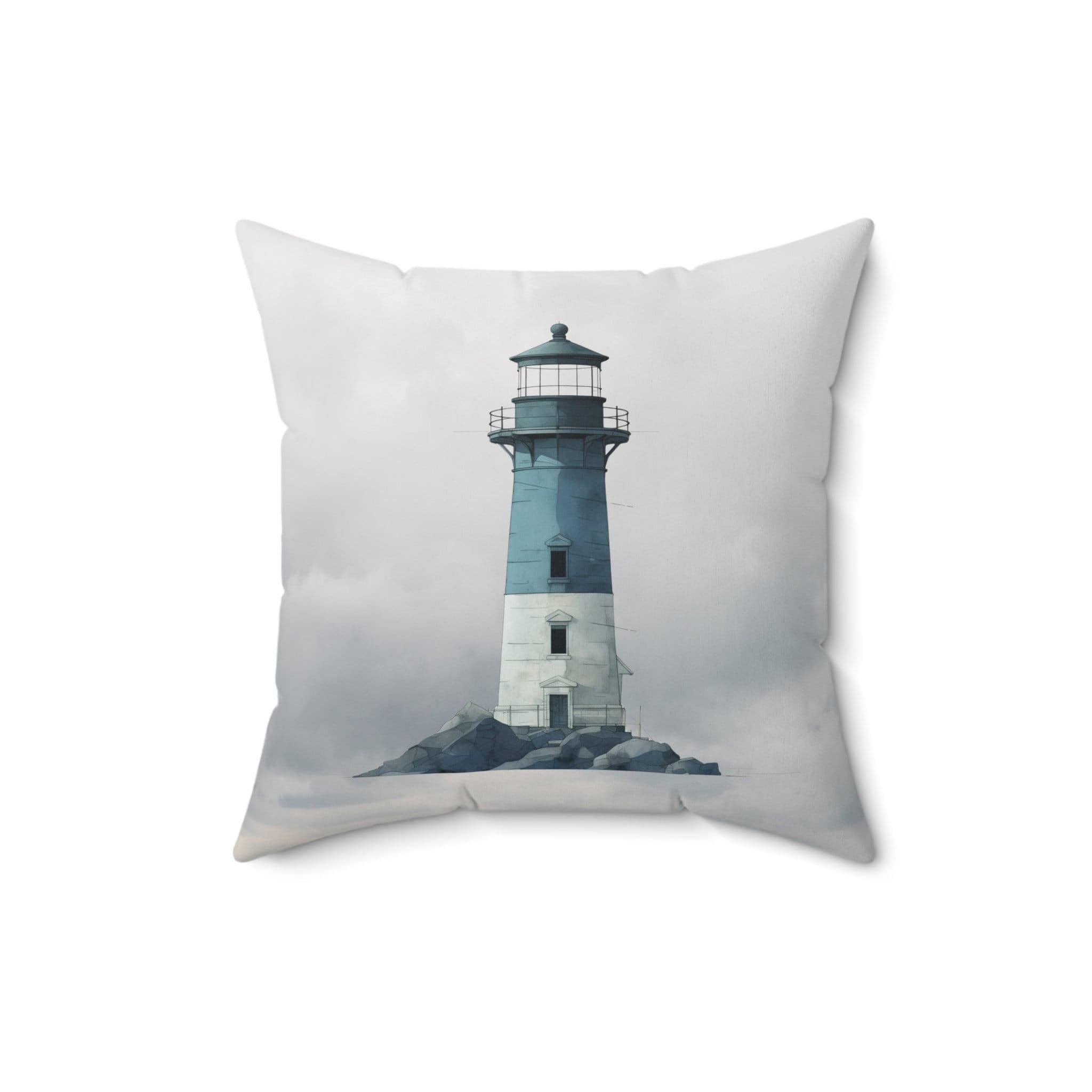 Rustic Nautical Lighthouse Throw Pillow - Vintage Style Cushion for Coastal Home Decor