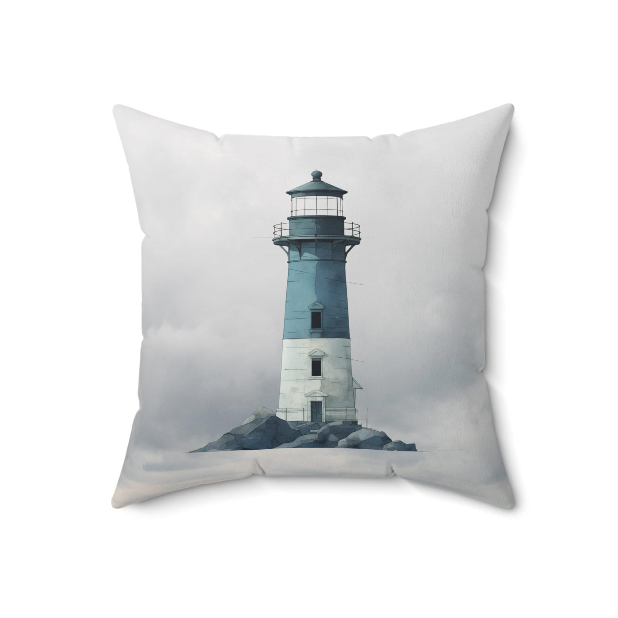 Rustic Nautical Lighthouse Throw Pillow - Vintage Style Cushion for Coastal Home Decor