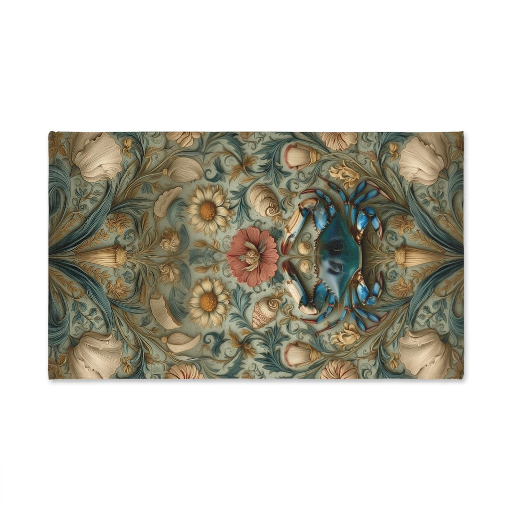 Blue Crab Hand Towel: Chesapeake Bay Coastal Design (Kitchen or Bath)