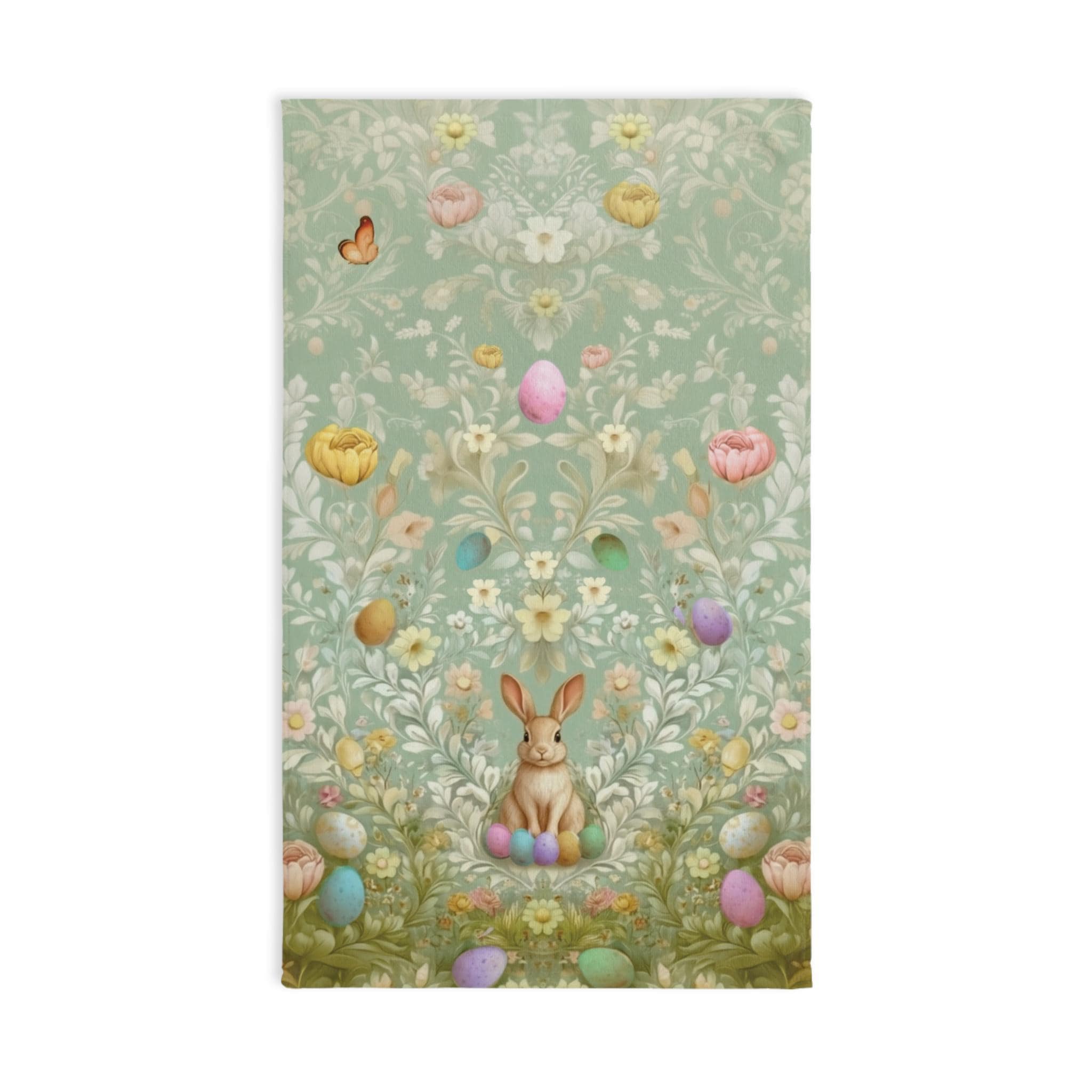 Vintage Inspired Easter Hand Towel: William Morris Style Botanical Art