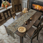 Easter Table Runner: William Morris Chinoiserie Hare Design, Slate Blue Spring Decor