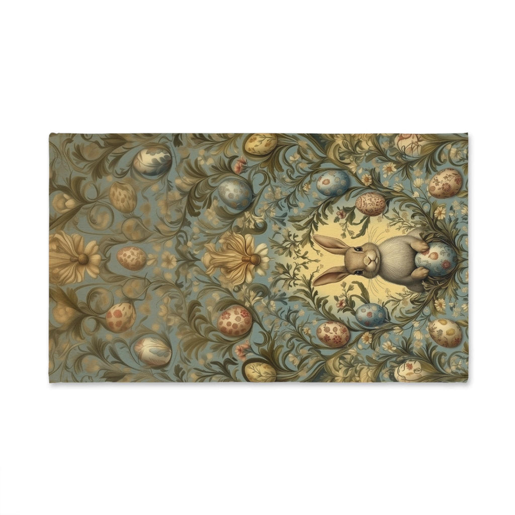 William Morris Easter Bunny Hand Towel: Daisies & Vintage Eggs