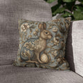 William Morris Chinoiserie Easter Hare Pillow Cover: Slate Blue & Taupe