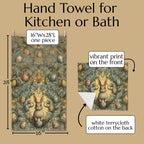 William Morris Easter Bunny Hand Towel: Daisies & Vintage Eggs