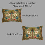 William Morris Inspired Outdoor Pillow: Exotic Tropical Floral for Patio or Poolside