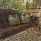 William Morris Inspired Outdoor Pillow: Exotic Tropical Floral for Patio or Poolside