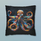 Vibrant Octopus Pillow Cover: Marine Life Accent for Coastal Beach House Decor
