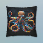 Vibrant Octopus Pillow Cover: Marine Life Accent for Coastal Beach House Decor