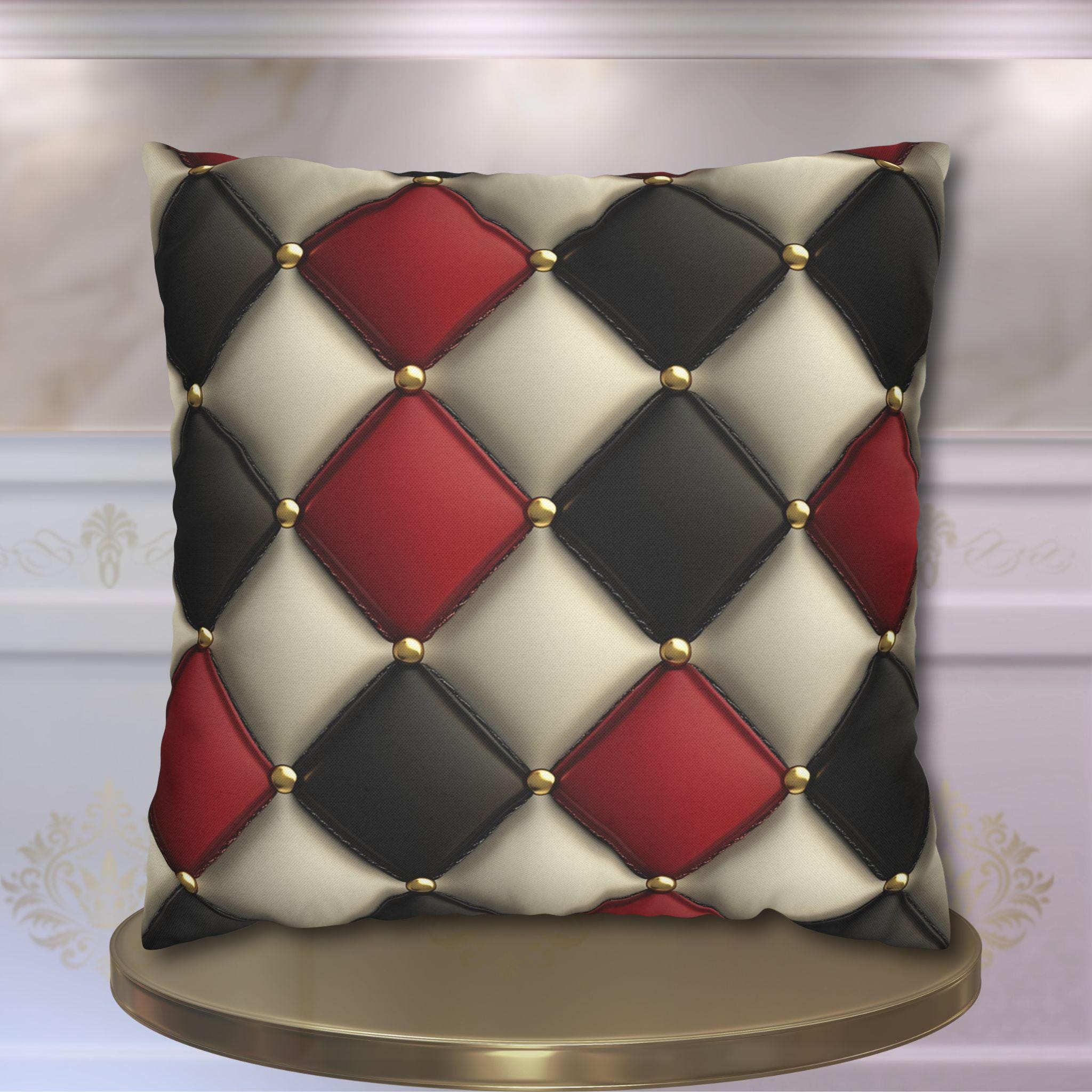 Diamond Checkered Pillow Cover: Casino-Inspired Decor for Game Room, Mancave, Bold Accent