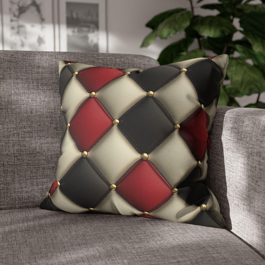 Diamond Checkered Pillow Cover: Casino-Inspired Decor for Game Room, Mancave, Bold Accent