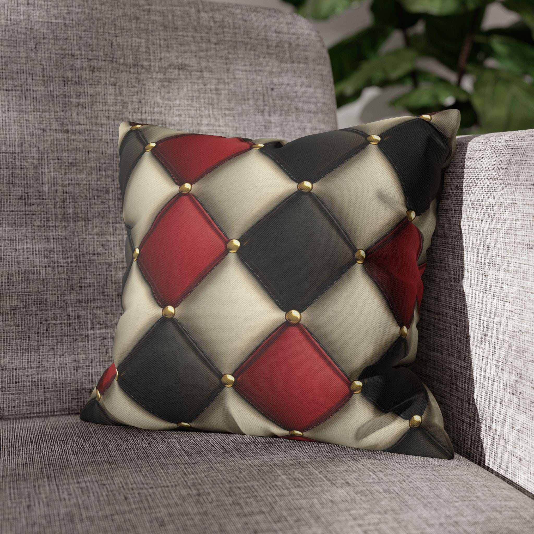 Diamond Checkered Pillow Cover: Casino-Inspired Decor for Game Room, Mancave, Bold Accent
