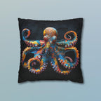 Vibrant Octopus Pillow Cover: Marine Life Accent for Coastal Beach House Decor