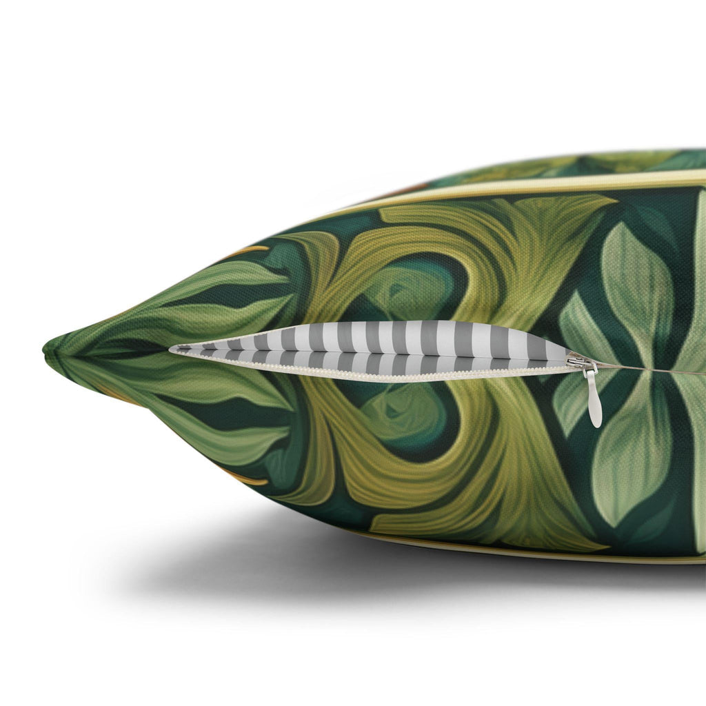 William Morris Inspired Rabbit Garden Pillow Cover: Arts and Crafts Floral Bunny Cushion Design