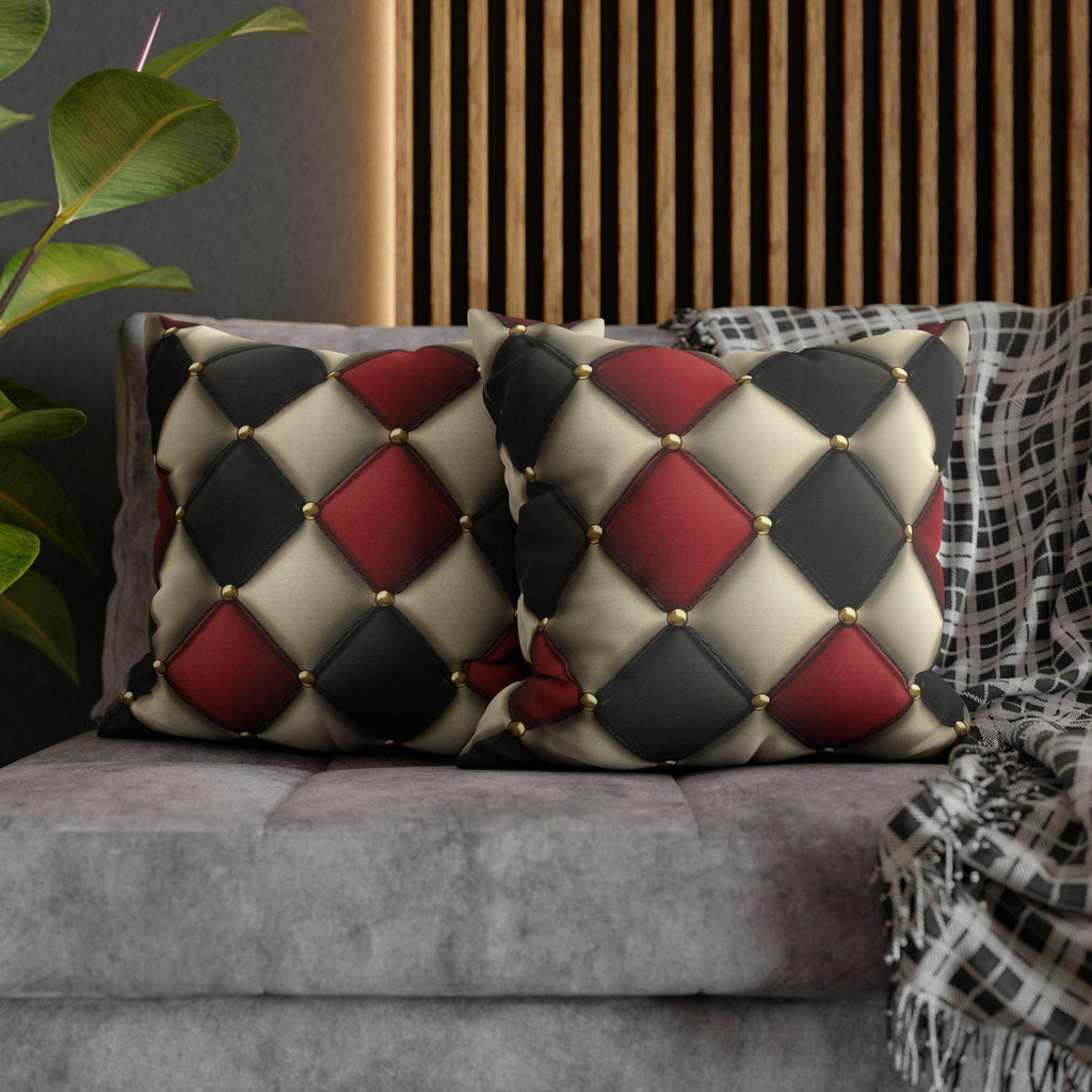 Diamond Checkered Pillow Cover: Casino-Inspired Decor for Game Room, Mancave, Bold Accent