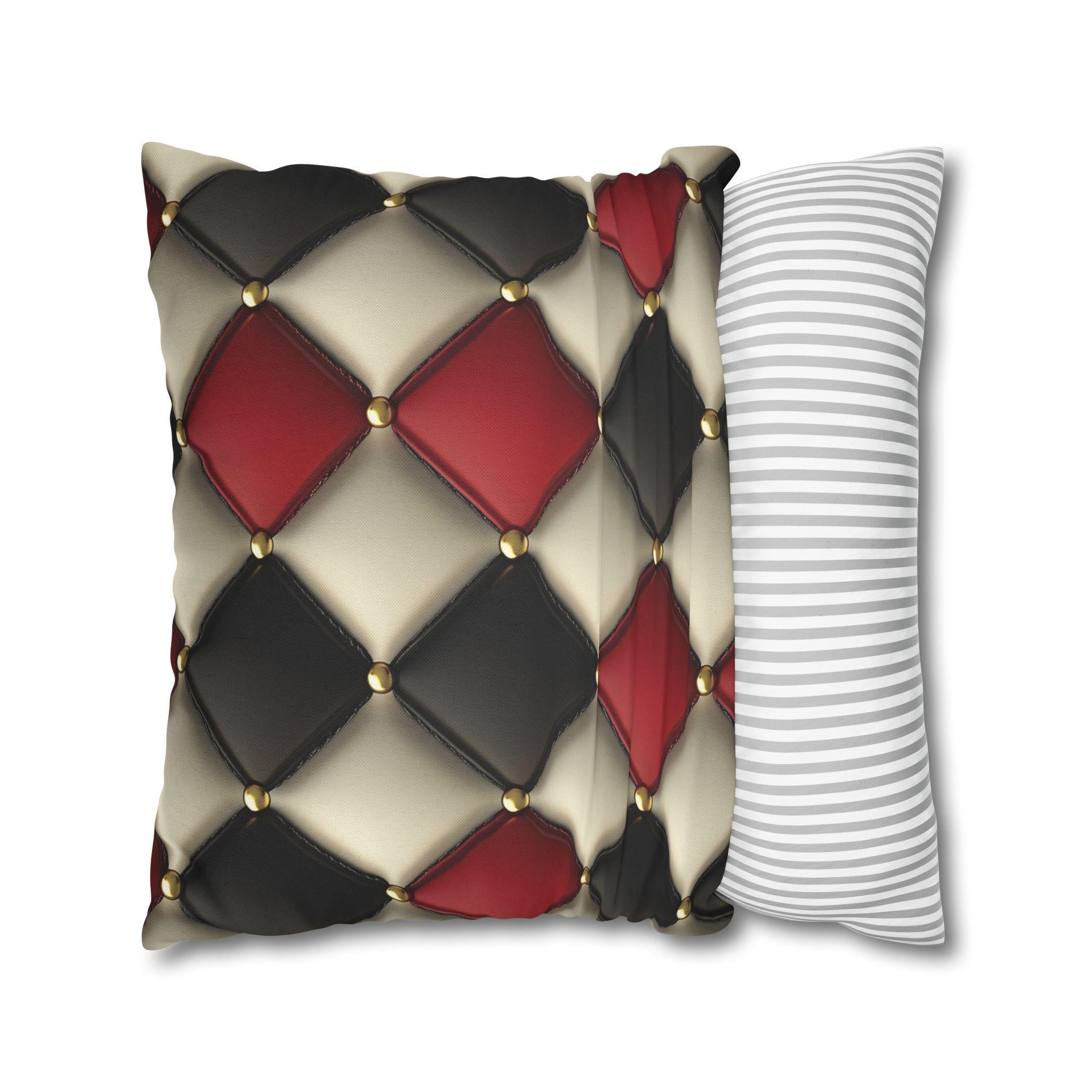 Diamond Checkered Pillow Cover: Casino-Inspired Decor for Game Room, Mancave, Bold Accent