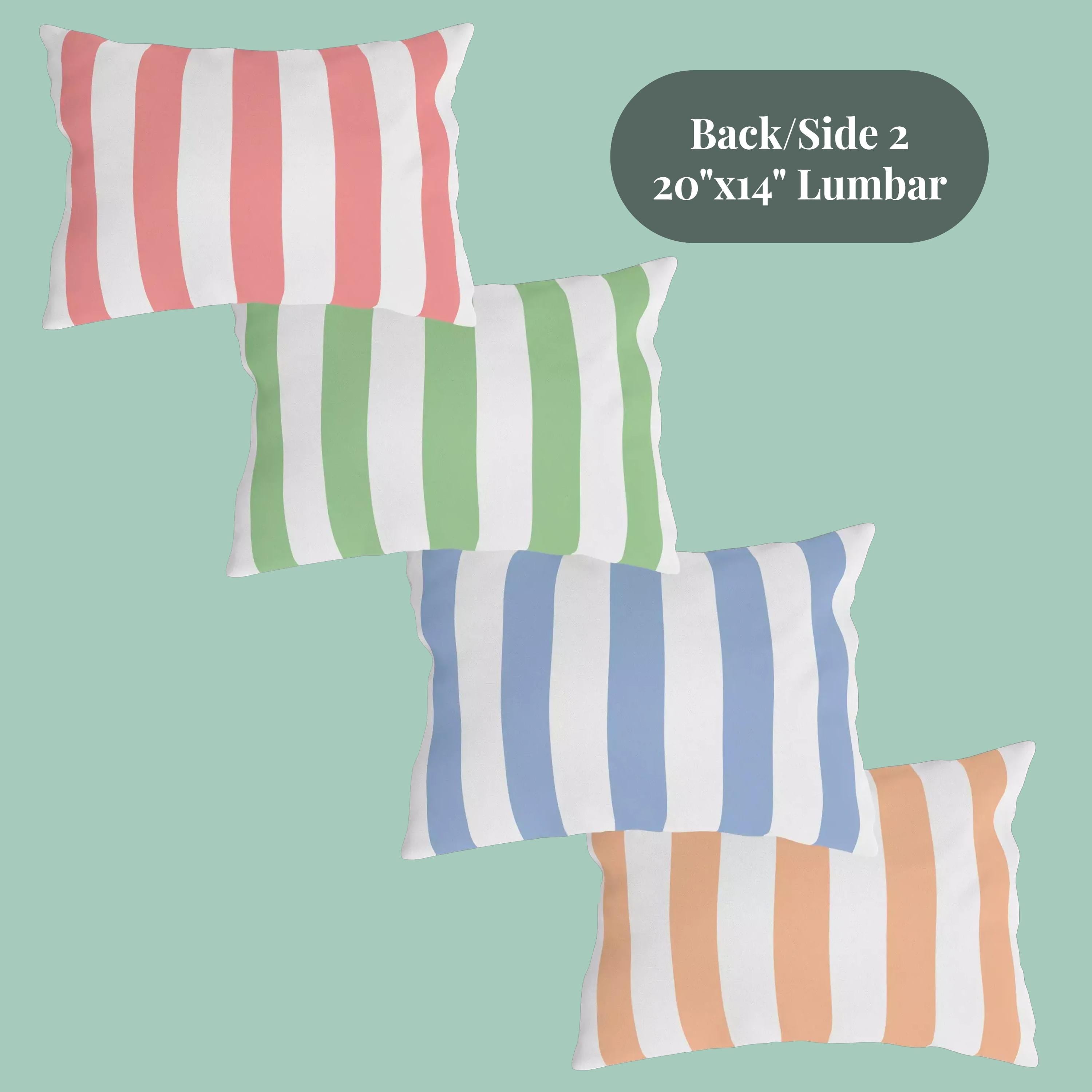Personalized Outdoor Pillow:  Monogram Family Name Cabana-Style
