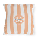 Personalized Outdoor Pillow:  Monogram Family Name Cabana-Style