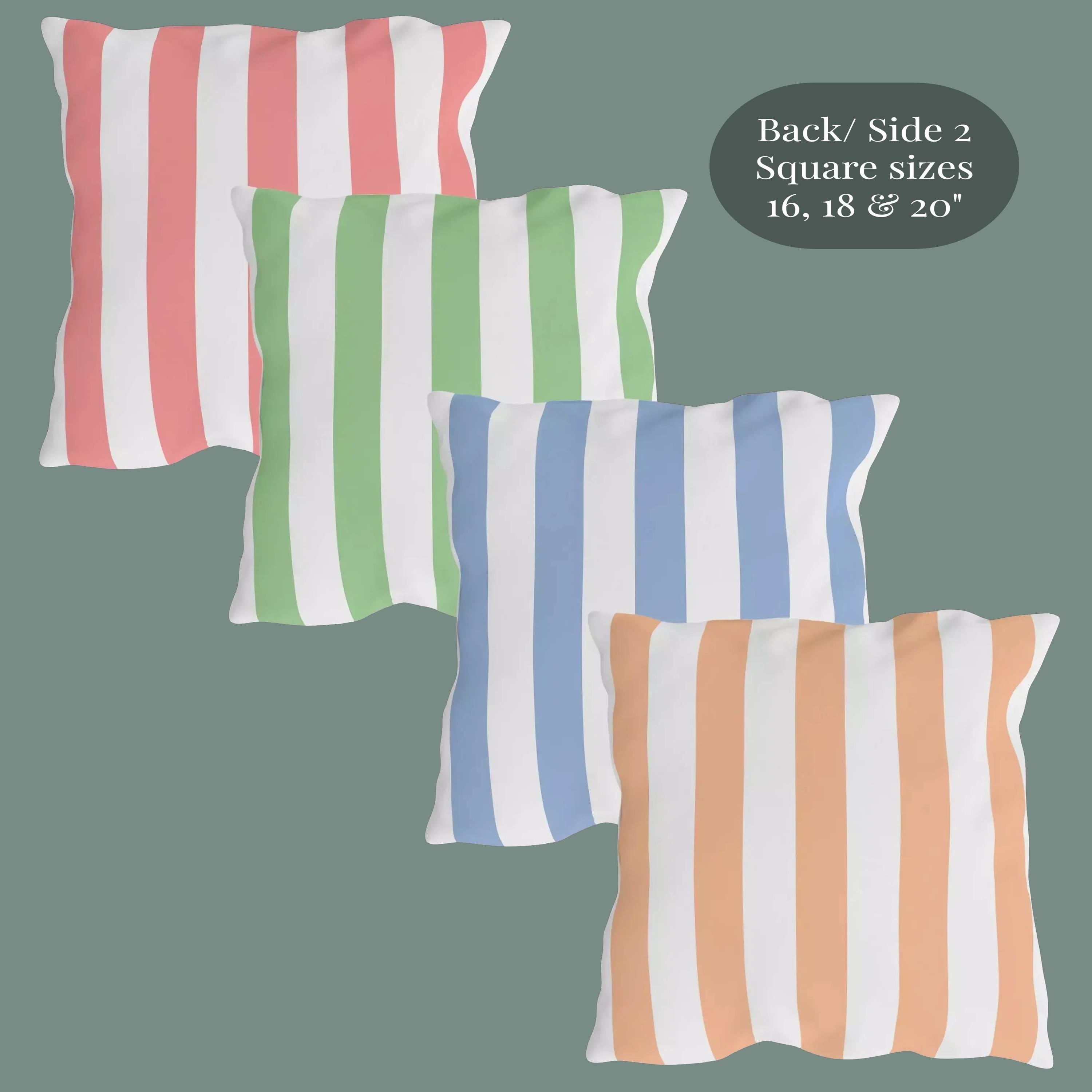 Personalized Outdoor Pillow:  Monogram Family Name Cabana-Style