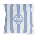 Personalized Outdoor Pillow:  Monogram Family Name Cabana-Style