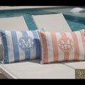 Personalized Outdoor Pillow:  Monogram Family Name Cabana-Style
