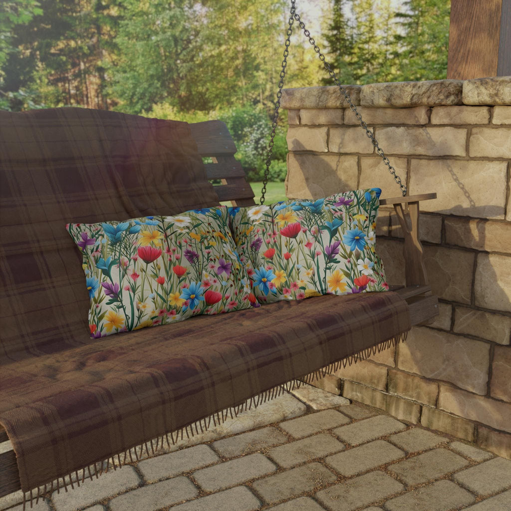 Wildflower Meadow Outdoor Pillow: Floral Patio, Pool or Porch Accent