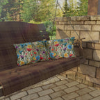 Wildflower Meadow Outdoor Pillow: Floral Patio, Pool or Porch Accent