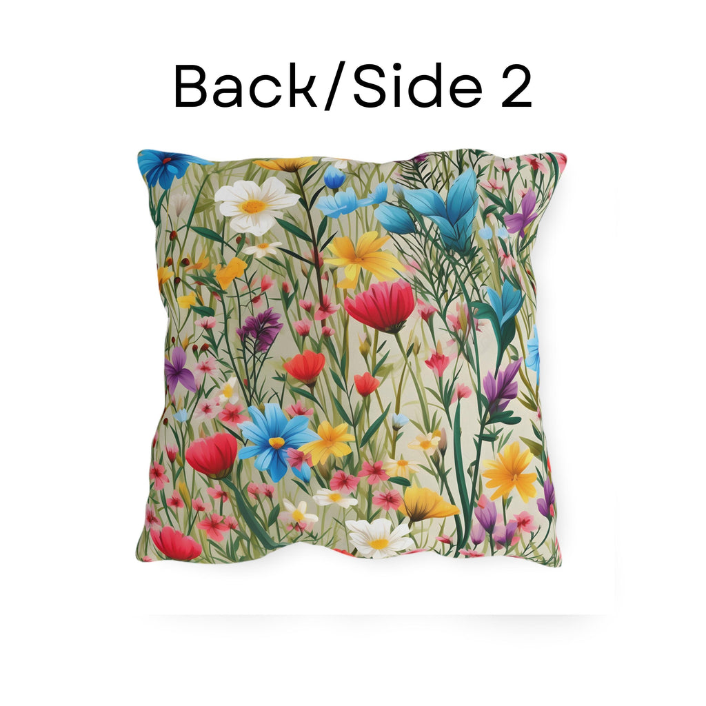 Wildflower Meadow Outdoor Pillow: Floral Patio, Pool or Porch Accent