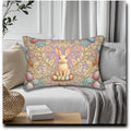 William Morris Easter Rabbit Lumbar Pillow: Floral Botanical Art