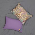 William Morris Easter Rabbit Lumbar Pillow: Floral Botanical Art