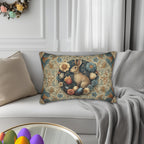 Easter Wild Hare Botanical Lumbar Pillow: William Morris Inspired