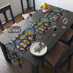 Mediterranean Table Runner: Inspired by Riviera Coastal Tile Aesthetics