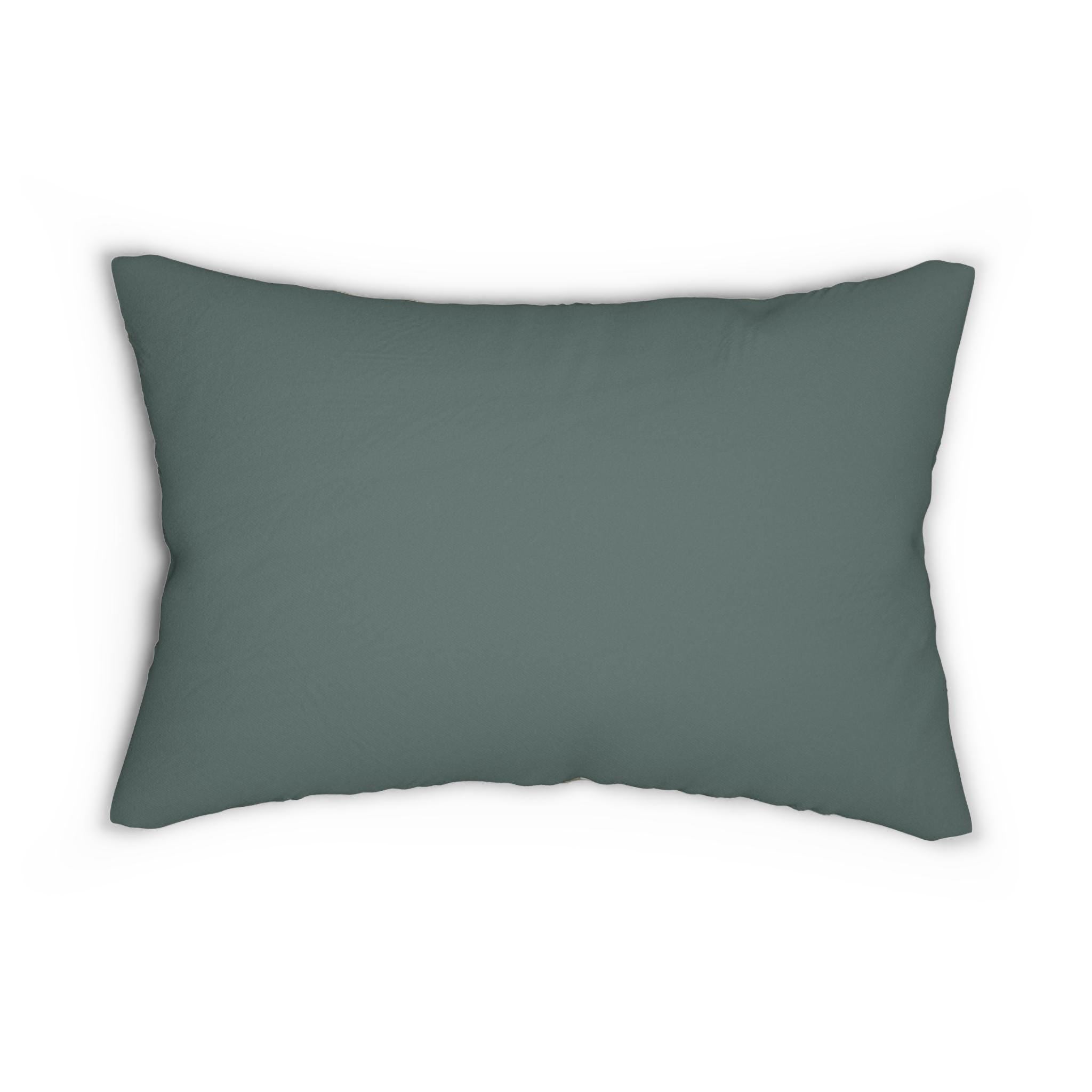 Vintage-Inspired Easter Bunny Lumbar Pillow: William Morris Floral Botanical Art in Pastel Blue