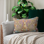 William Morris Easter Rabbit Lumbar Pillow: Floral Botanical Art