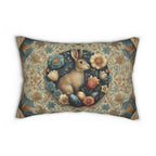 Easter Wild Hare Botanical Lumbar Pillow: William Morris Inspired