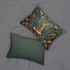 Forest Hare Easter Lumbar Pillow, William Morris Inspired Floral Botanical Art