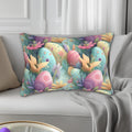 Retro Pastel Easter Lumbar Pillow:  Mid-Century Modern Floral Magic